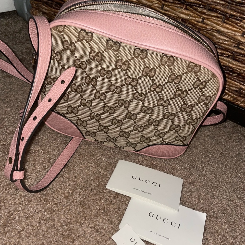 Authentic Pink Gucci Camera Bag